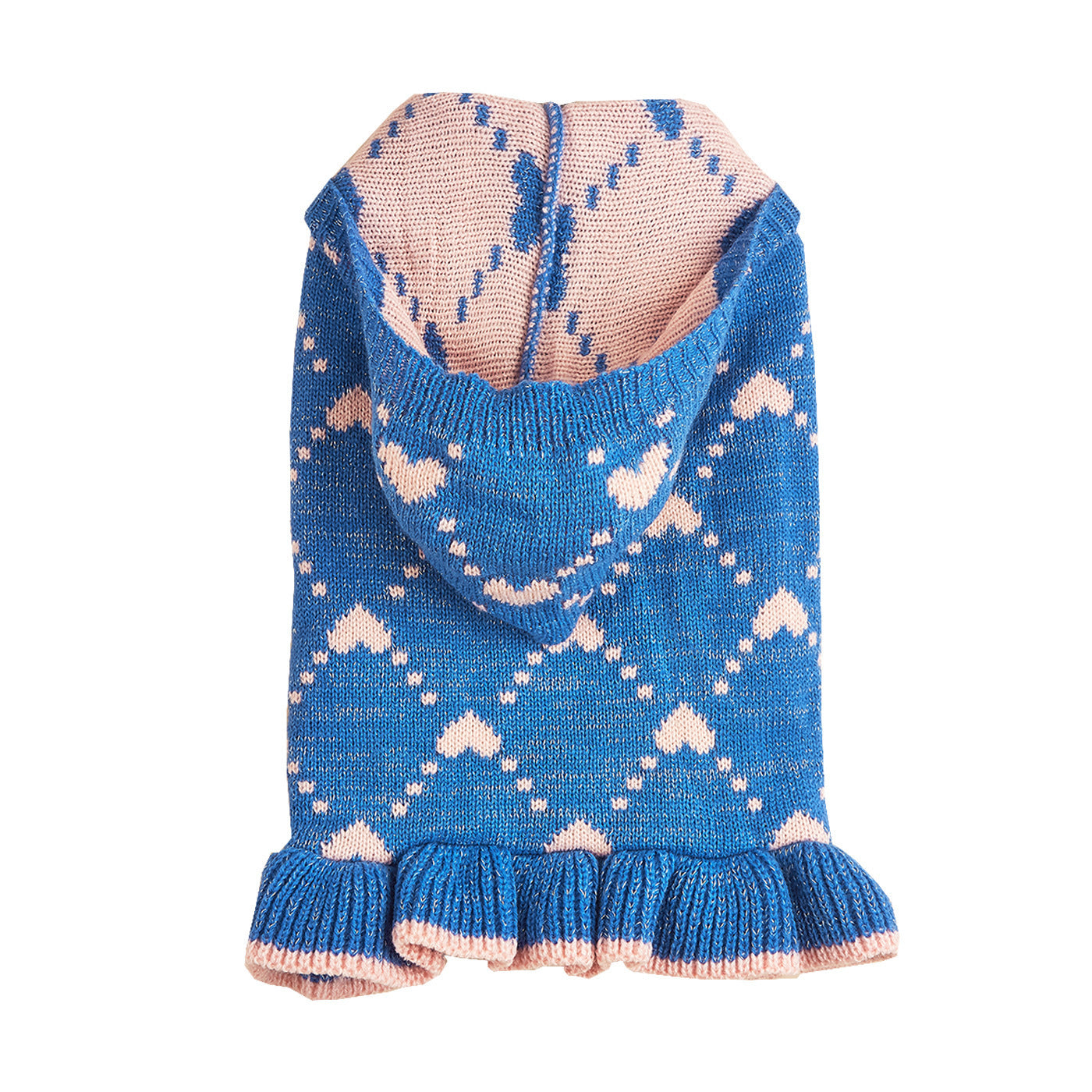 Small Dog Sweater Hoodies Dress Winter Knit Cute Clothing Heart Puppy Clothes