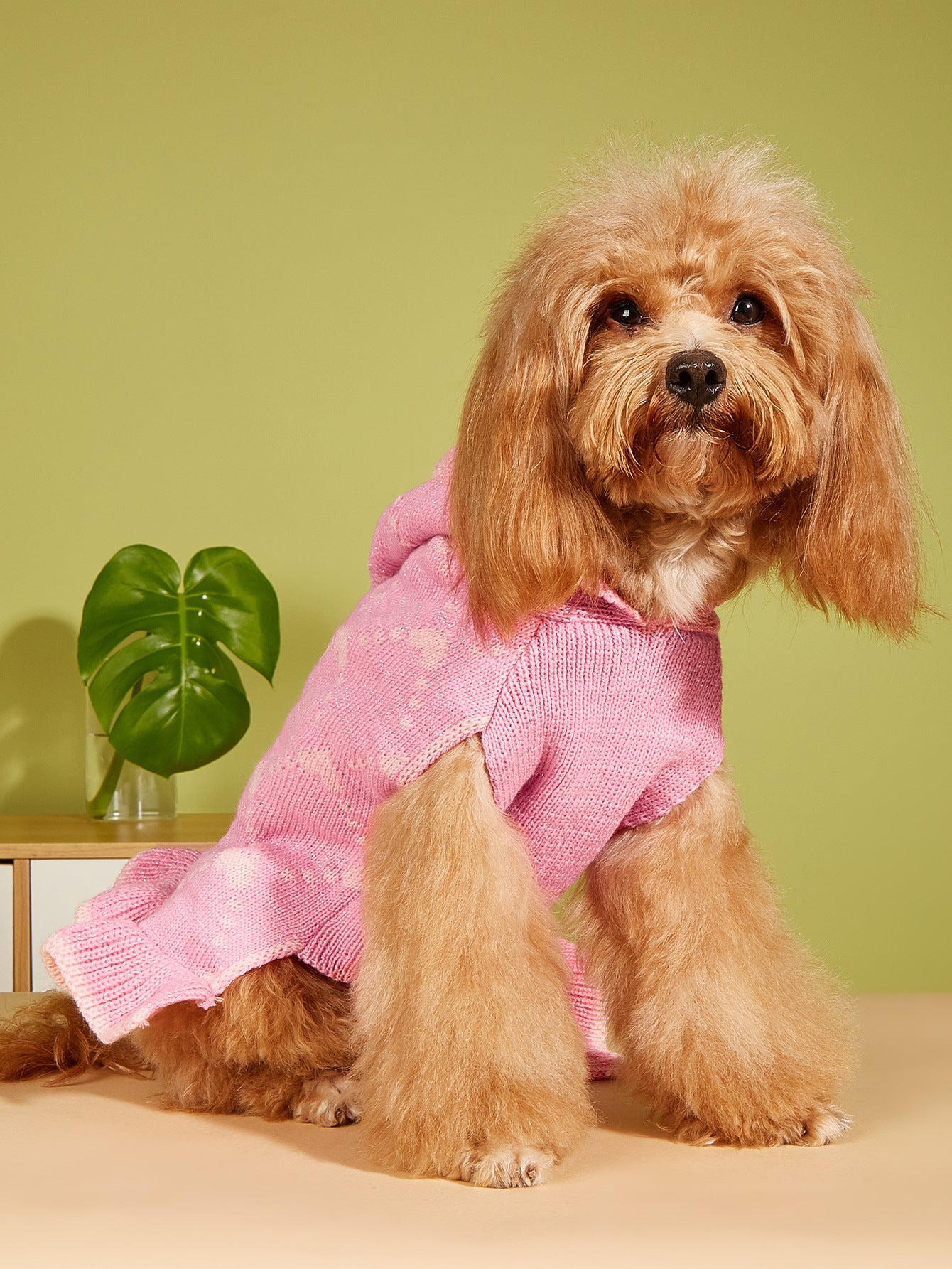 Small Dog Sweater Hoodies Dress Winter Knit Cute Clothing Heart Puppy Clothes