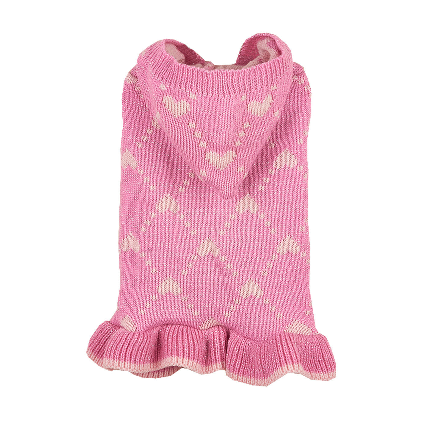 Small Dog Sweater Hoodies Dress Winter Knit Cute Clothing Heart Puppy Clothes