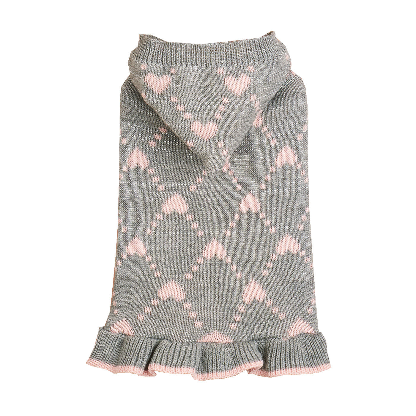 Small Dog Sweater Hoodies Dress Winter Knit Cute Clothing Heart Puppy Clothes